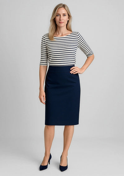 Comfort Wool Stretch Womens Relaxed Fit Lined Skirt  24011