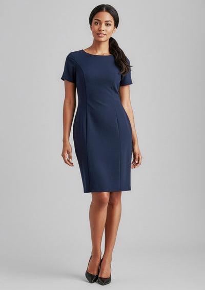 Comfort Wool Stretch Womens Short Sleeve Shift Dress  34012