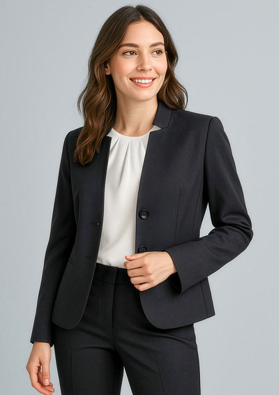 Cool Stretch Womens Short Jacket with Reverse Lapel  60113