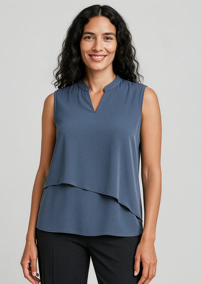 Seville Womens Sleeveless Layered Blouse  RB260LN