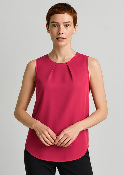 Estelle Womens Sleeveless Pleat Detail Blouse  RB973LN