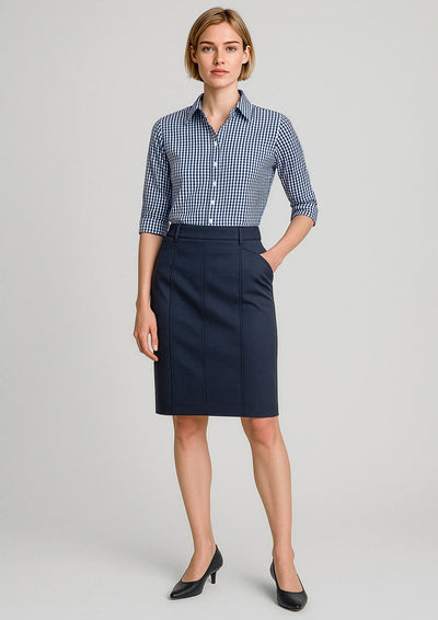 Traveller Womens Mid Waist Stretch Chino Skirt  RGS264L