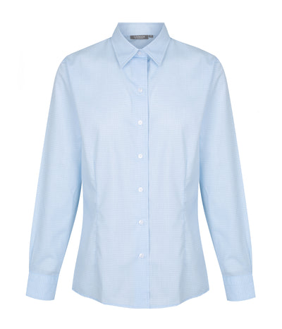 1295WL Textured Mini Check Long Sleeve Shirt