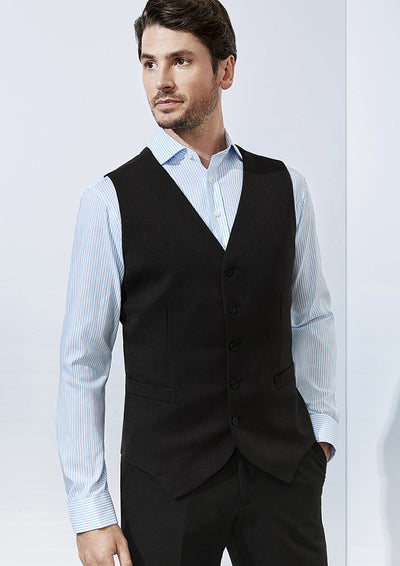 Mens Peaked Vest with Knitted Back