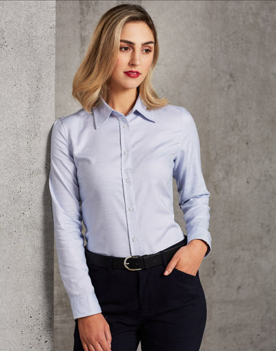 Laides’ Dot Contrast Long Sleeve Shirt