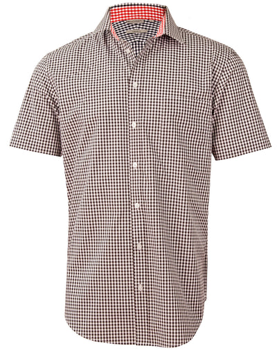 M7330S Men’s Gingham Check Short Sleeve Shirt