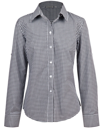 M8300L Ladies’ Gingham Check Long Sleeve Shirt