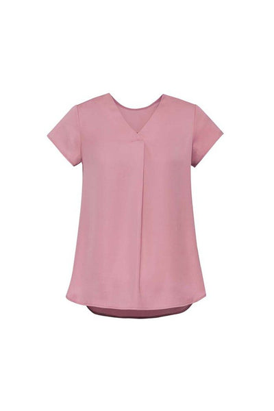 Womens Kayla V-neck Pleat Blouse