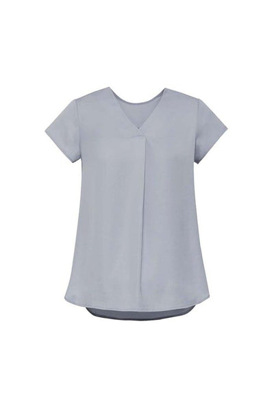 Womens Kayla V-neck Pleat Blouse