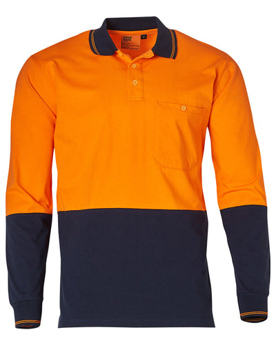 SW36 Cotton Jersey Two Tone Long Sleeve Safety Polo