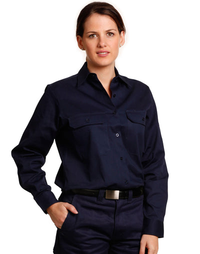 WT08 Women's Cotton Drill Work Shirt